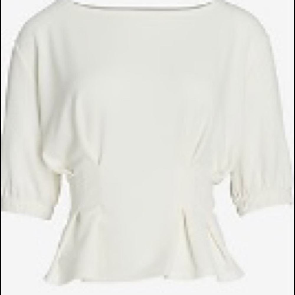 Express Beteau  Neck Puff sleeve top